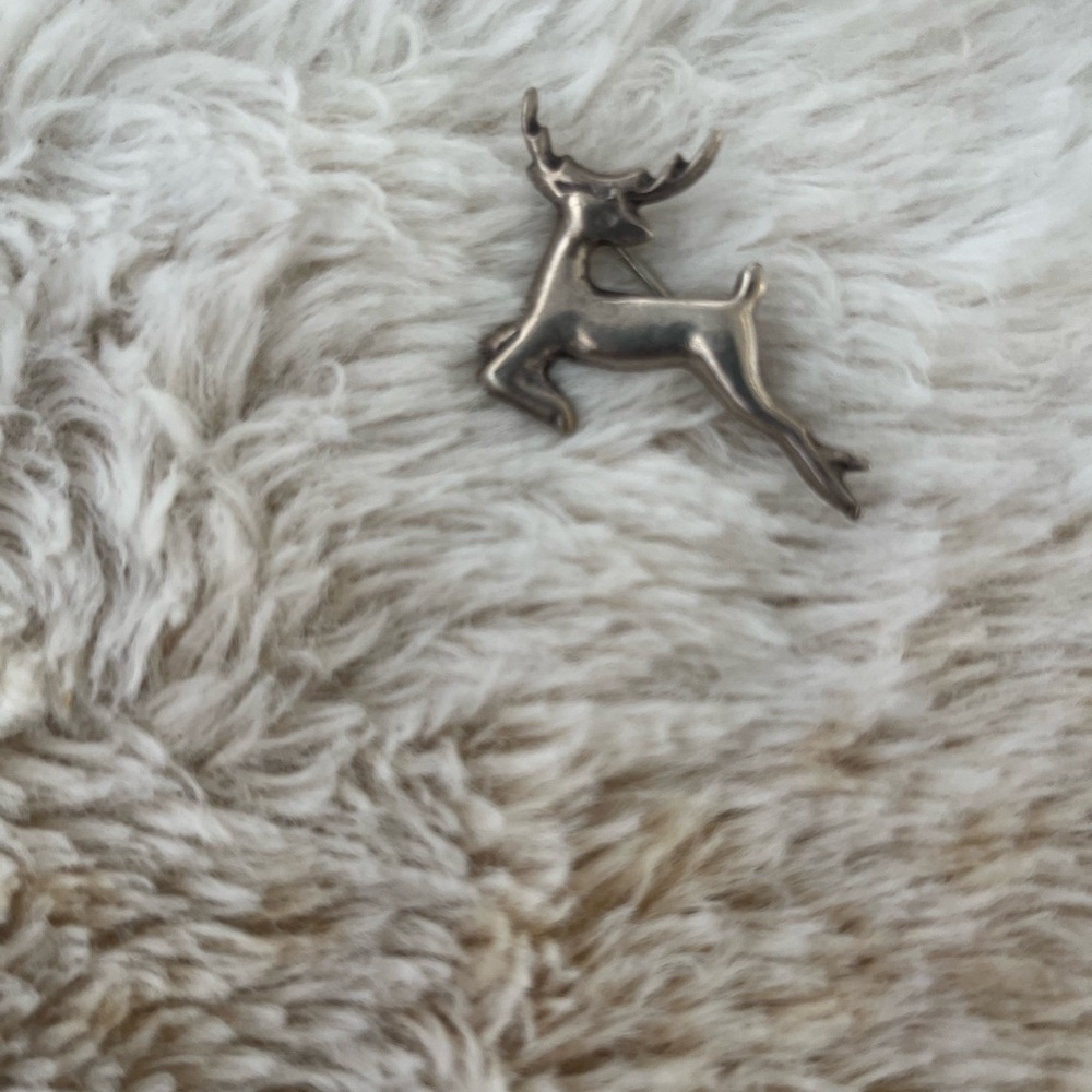 Vintage Silver Deer Brooch